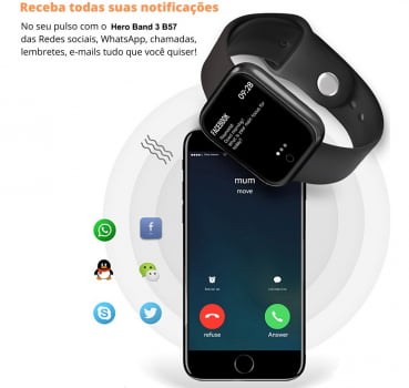Relógio Smartwatch Xiome B57 Whats Smart Cardíaco+fone S/fio