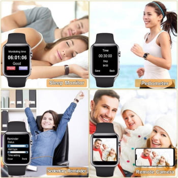 Relogio Smartwatch A1 Feminino e Masculino Msg Whats Recebe e Faz Chamadas + Fone S/fio